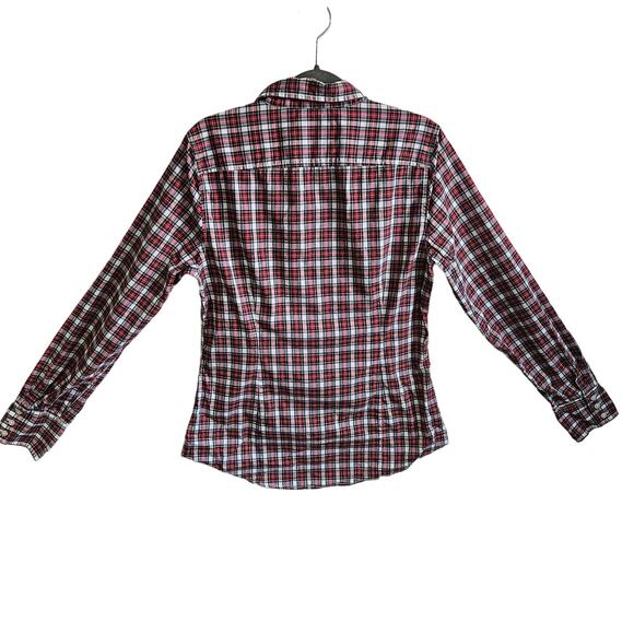 American Eagle Outfitters Women's 10 Classic Plaid Button Down Red Cotton Fall - Picture 4 of 6